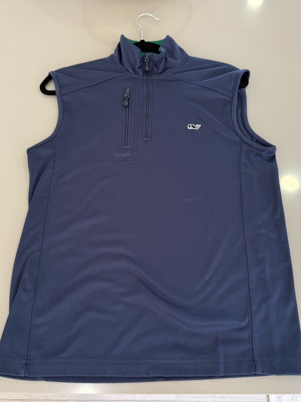 Vineyard Vines Navy Sleeveless Quarter-Zip Vest Golf Fishing Outdoor Activewear